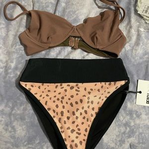 NWT Beach Riot Ribbed Camila Top & Highway Bottom